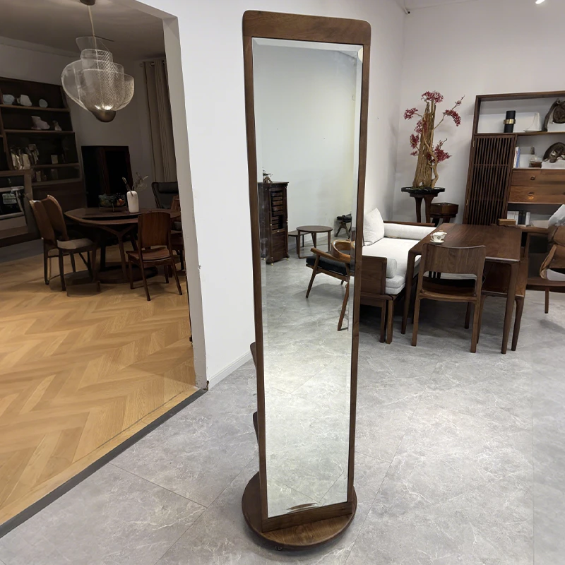 北美黑胡桃木旋转穿衣镜