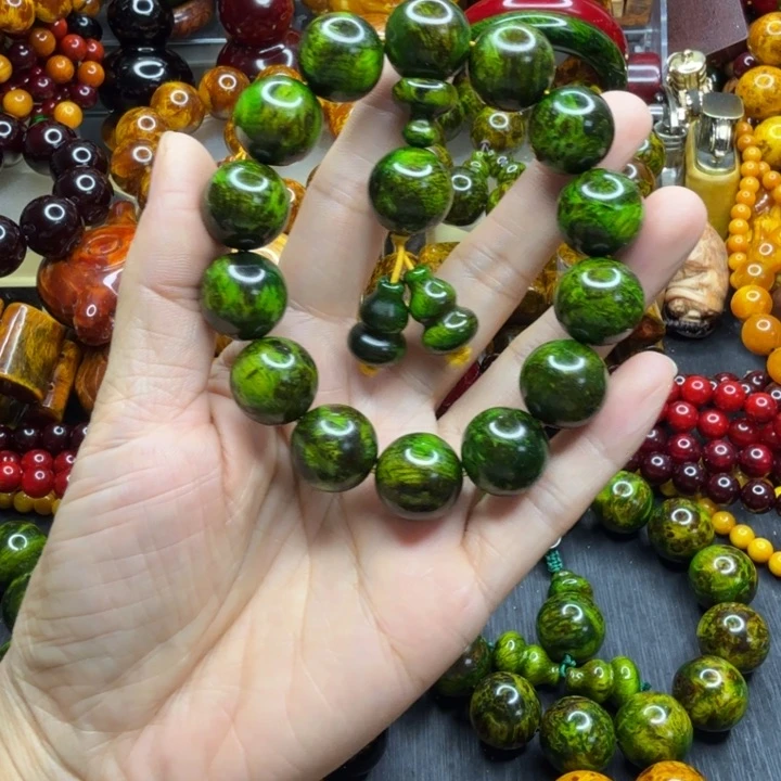 松木琥珀木文玩手串