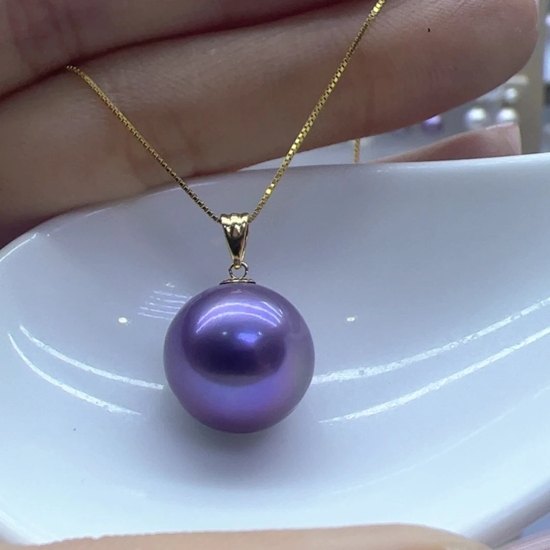 淡水珍珠吊坠(赠链)18K金镶嵌