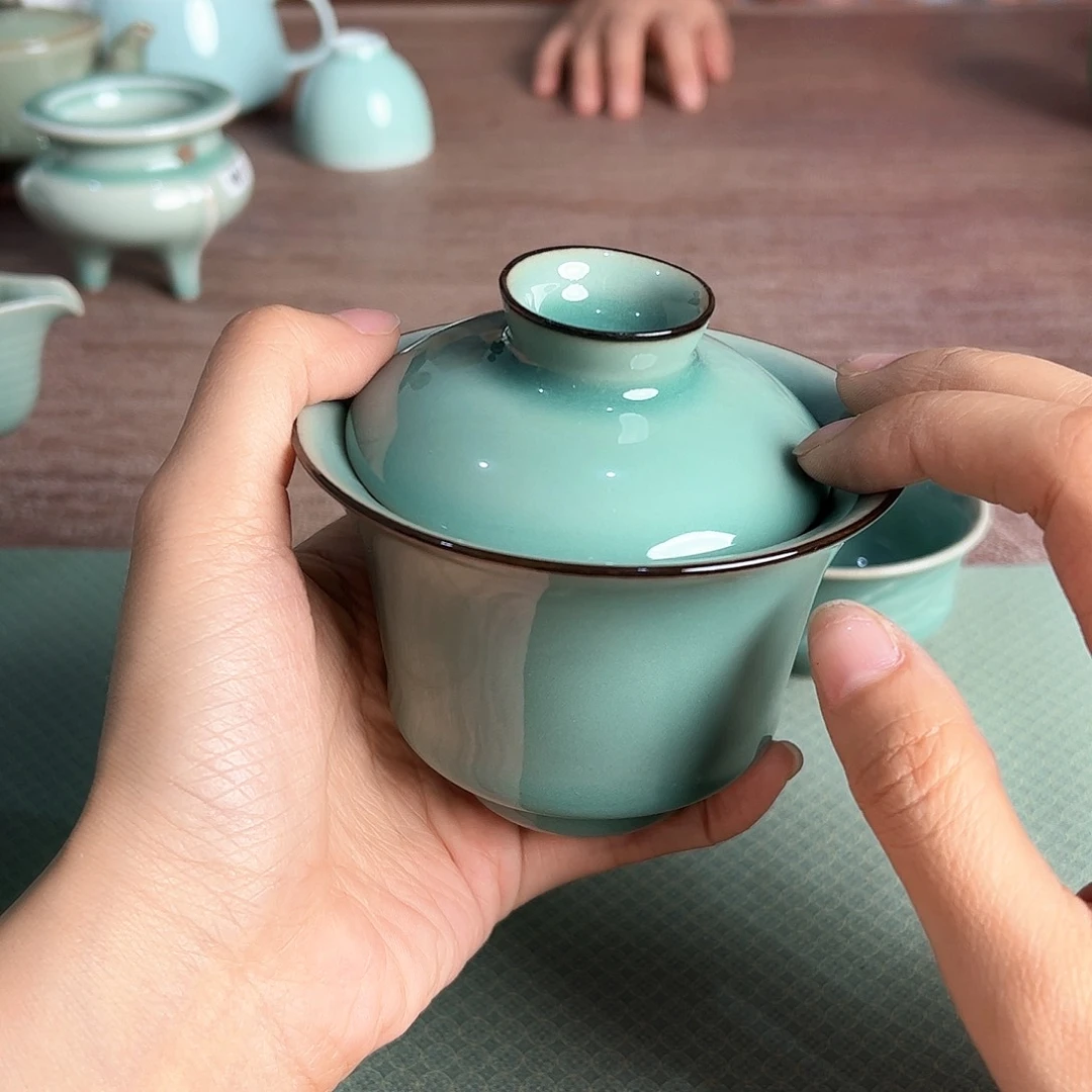 龙泉云间青瓷小米茶器