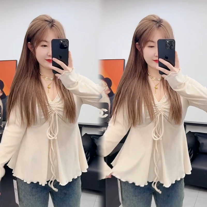 2025秋冬新款时尚显瘦气质网红高档洋气女高级百搭宽松大码 T桖衫