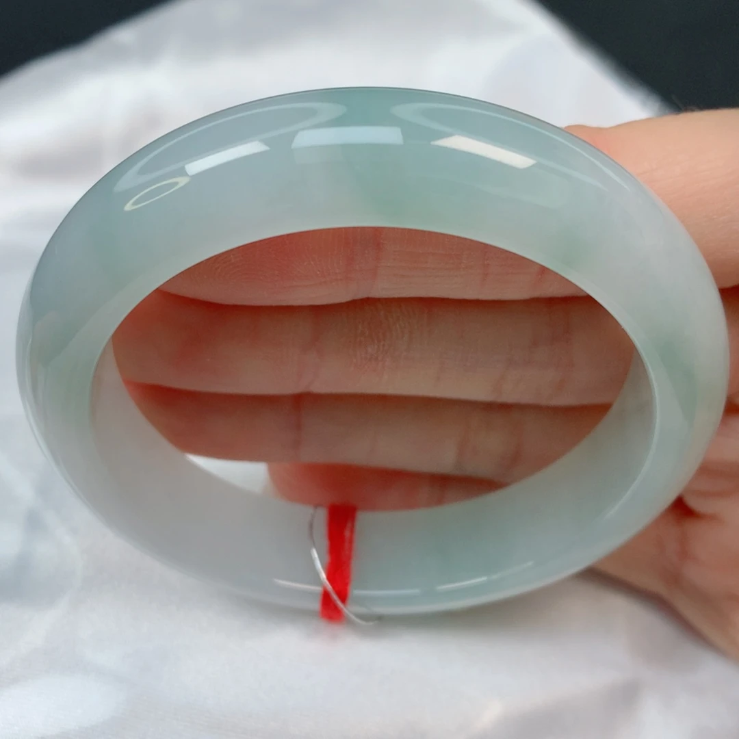 未镶嵌手镯翡翠53正圈，冰润水头好，细纹，08