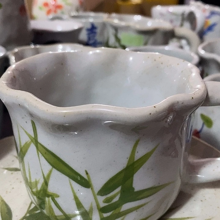 景德镇陶瓷手绘竹子咖啡杯