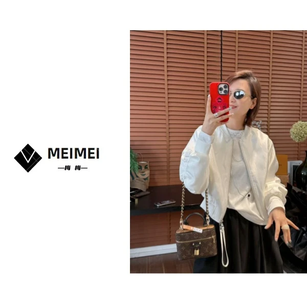 XMM《醋酸短款棒球服》春款潮流时尚百搭休闲洋气高级棒球服-ZW6256