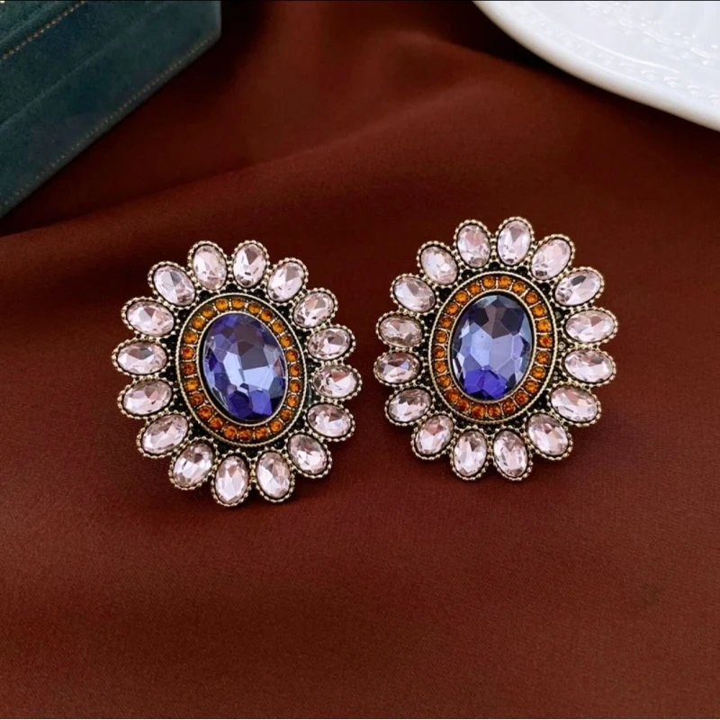 铜合金合成锆石耳饰 铜合金8198经典奢华款耳饰