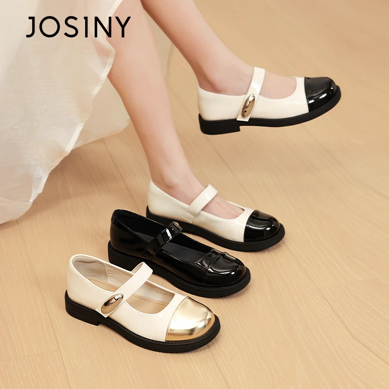 卓诗尼拼色单鞋2025春季新款女士外出轻奢通勤久站不累脚百搭女鞋