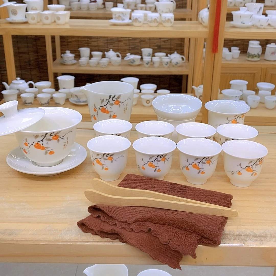 羊脂玉瓷茶具套装