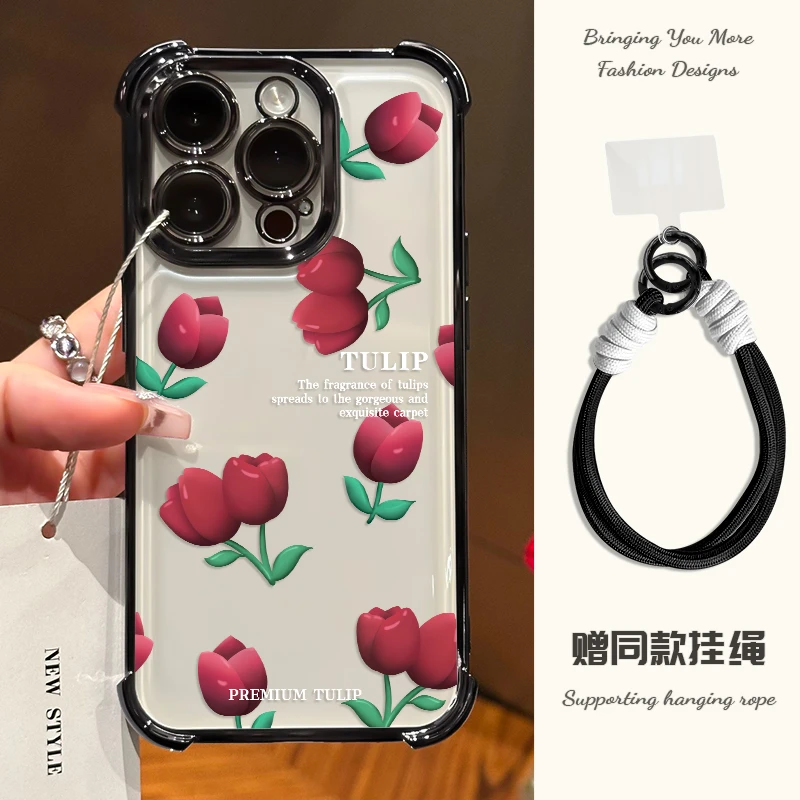 适用于苹果16华为OPPOVIVO高颜值个性时尚电镀大四角手机壳AI0040