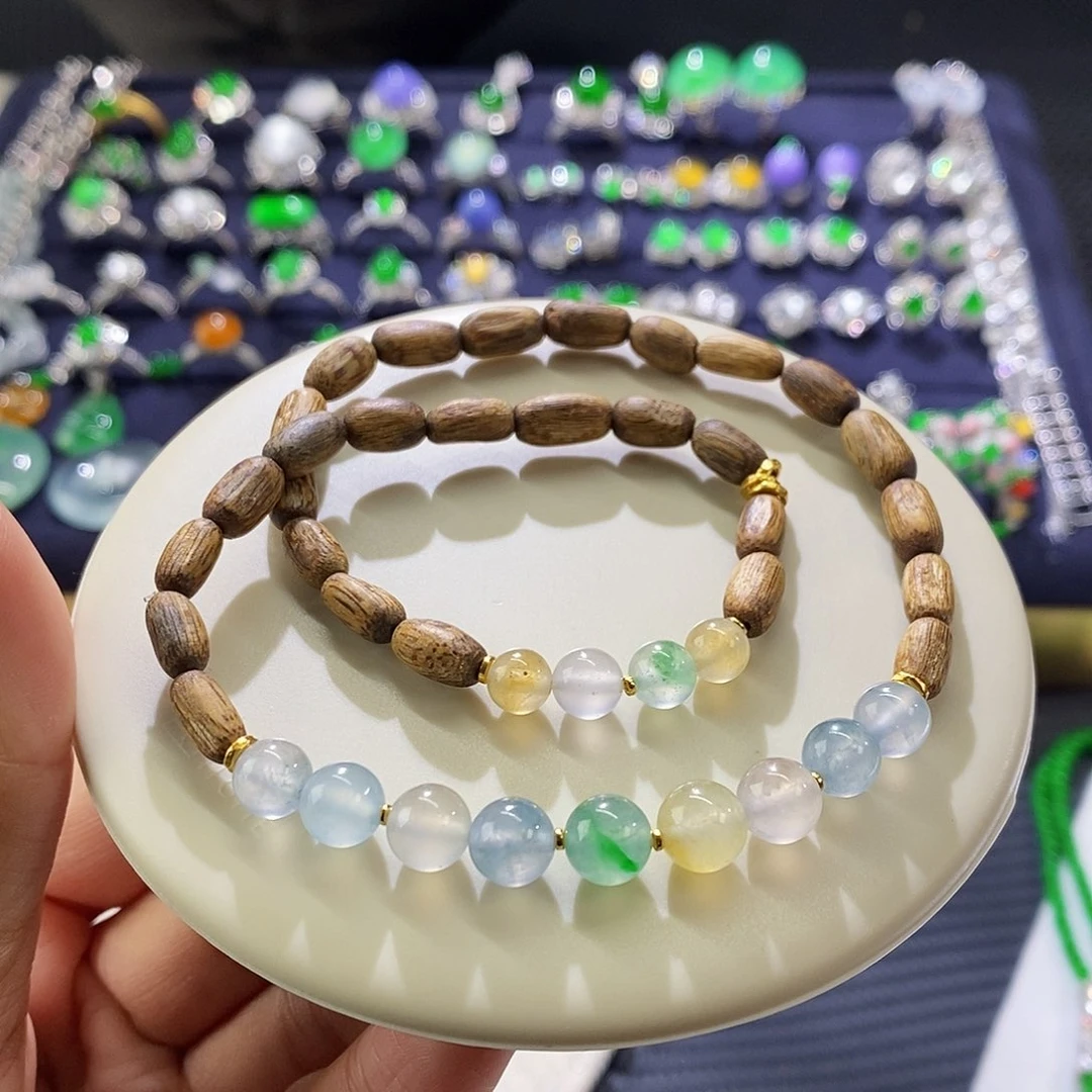 翡翠手链未镶嵌多圈手串