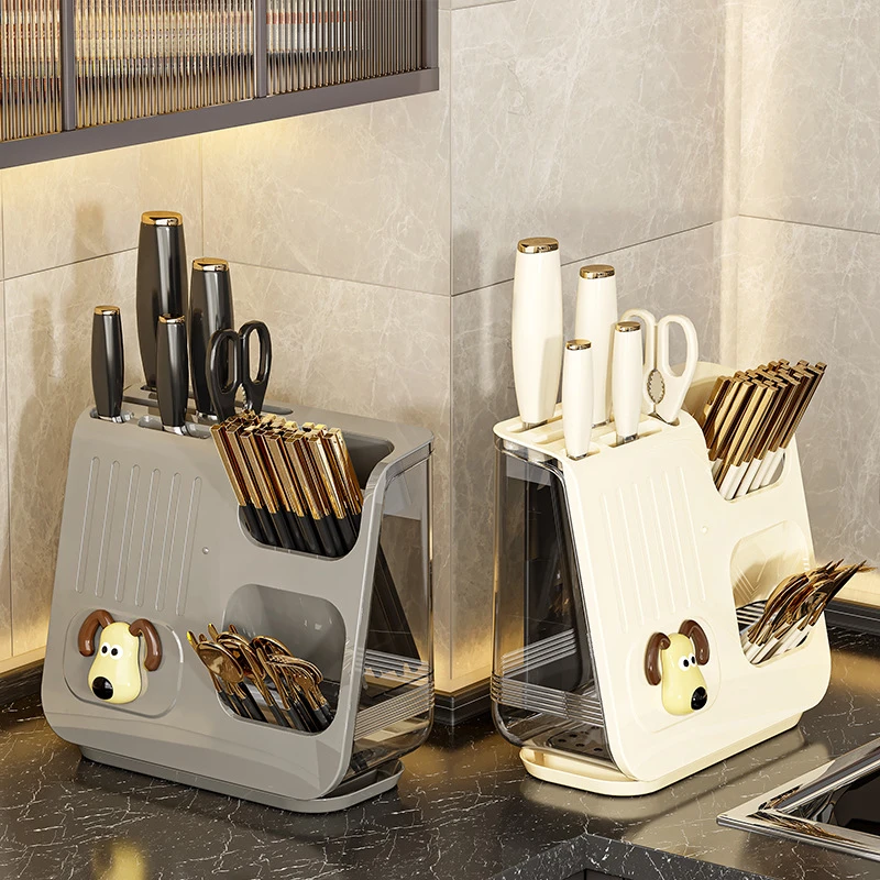 多功能筷子筒刀架收纳盒高档2025新款厨房台面勺子餐具沥水置物架