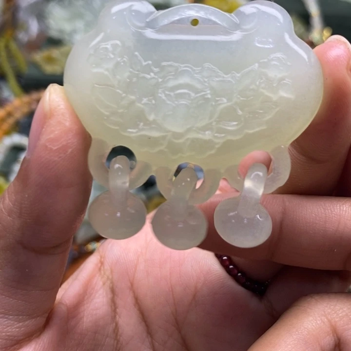 未镶嵌岫玉吊坠毛衣链锁骨链