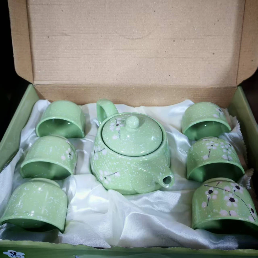 【主播补贴】绿釉茶具套装家用复古功夫茶器