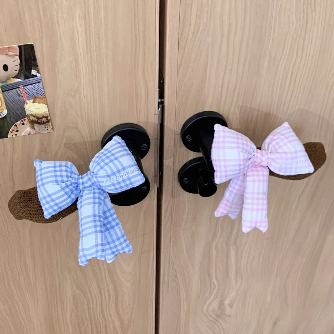家居蝴蝶结门把手套装饰儿童房防静电卧室门可爱防撞卡通门把手套