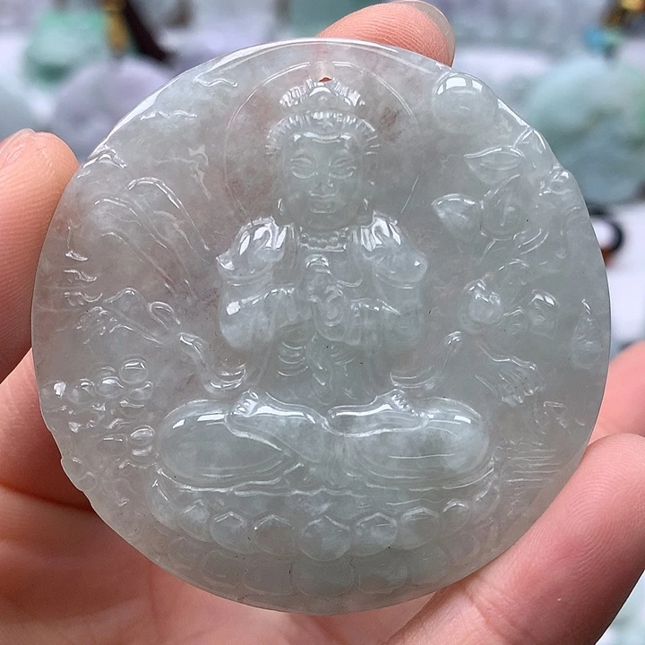翡翠未镶嵌颈饰大日如来福利