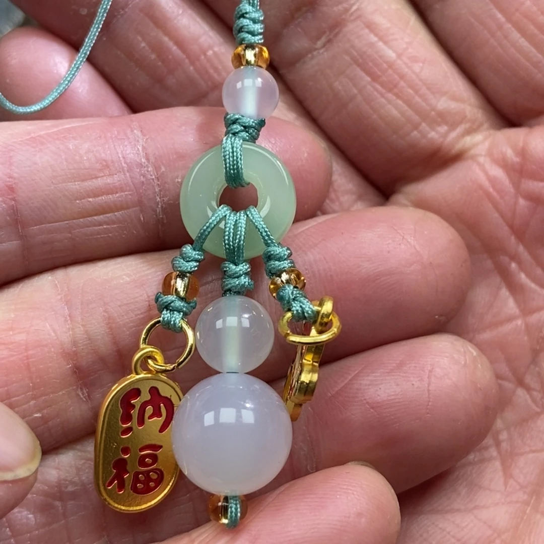 玛瑙/玉髓颈饰合金平安扣