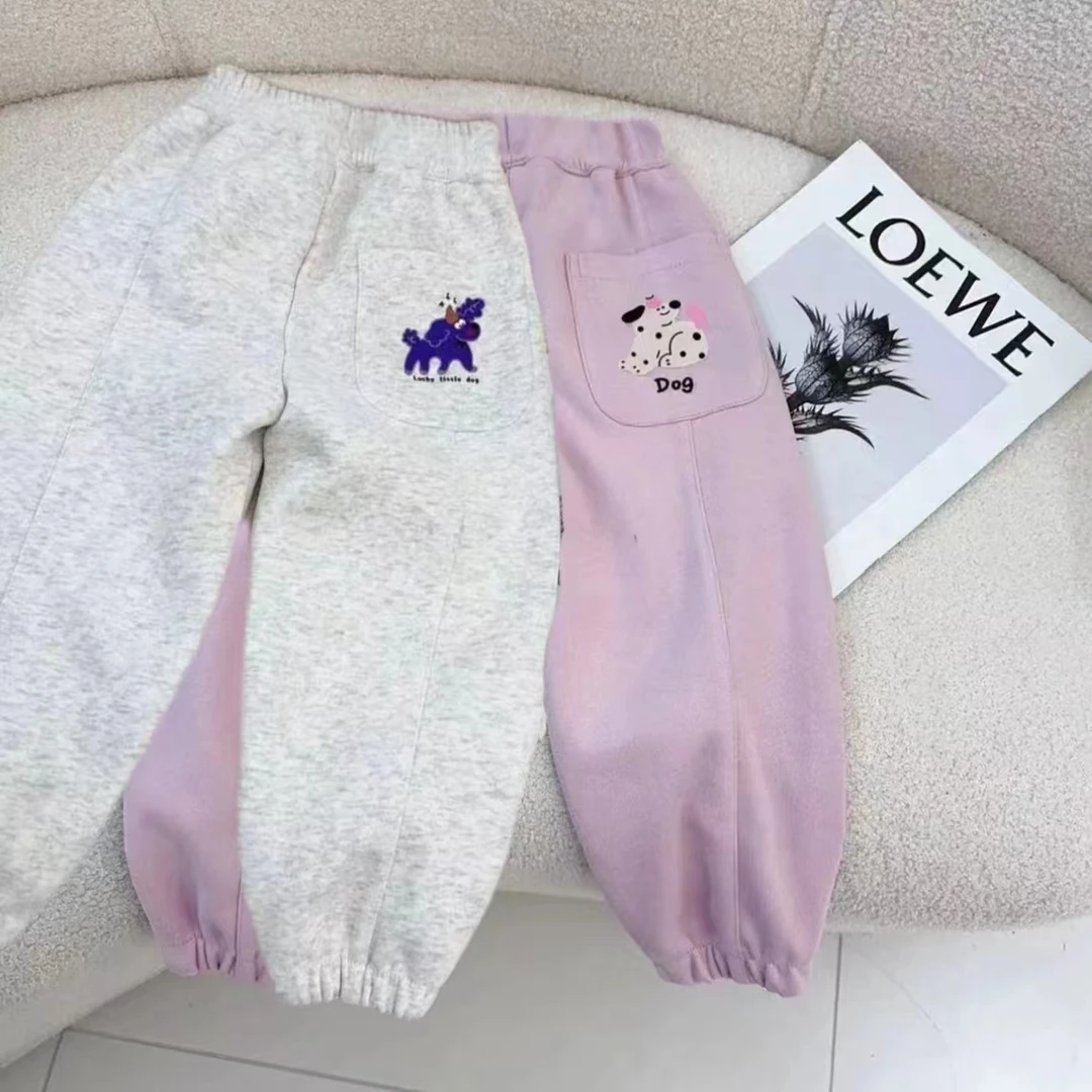 29001儿童裤子女童休闲洋气韩版长裤宽松中小童烫画卫裤外穿