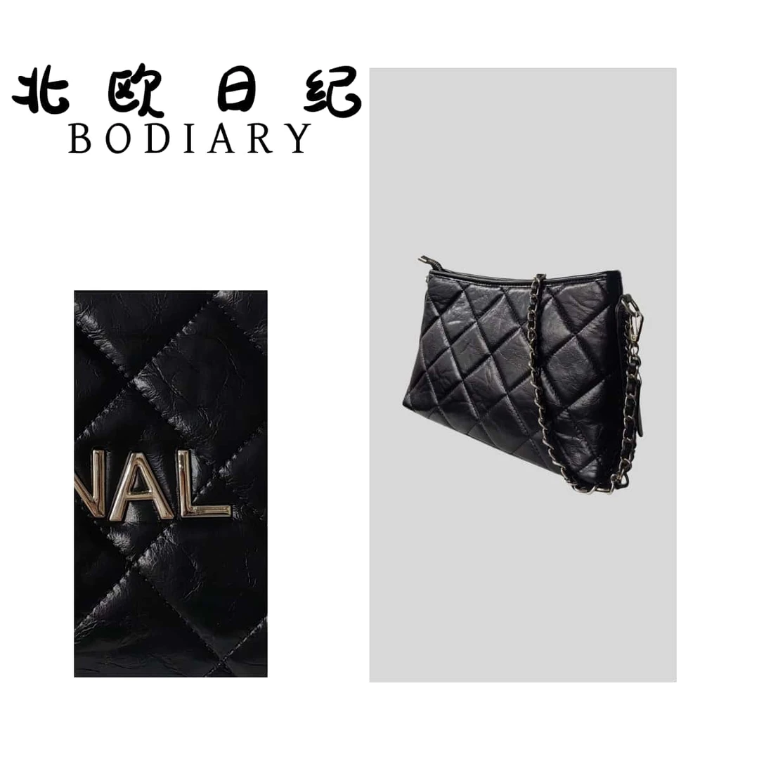 北欧日纪2310 小香风时尚休闲经典复古斜跨包包轻奢菱格