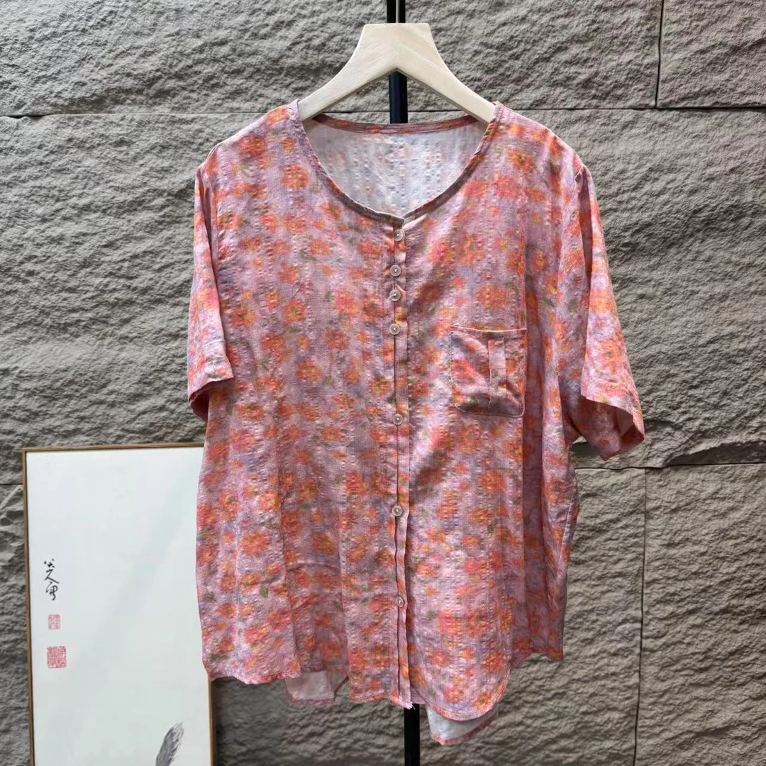 10772新款夏季优雅减龄宽松显瘦文艺气质衬衫