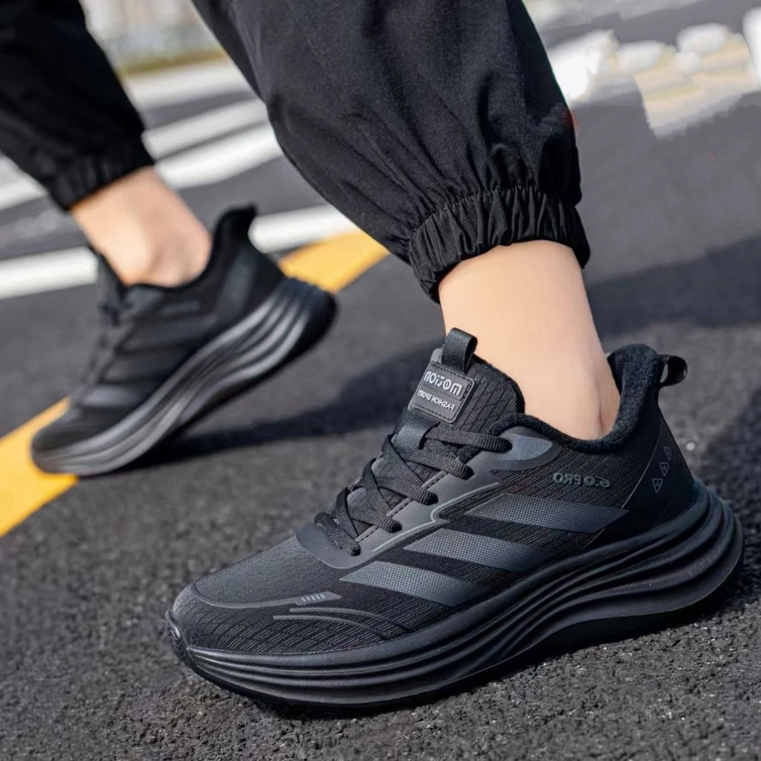 清仓款男鞋冬季加绒运动休闲厚底增高加绒男士冬季运动鞋时尚软底