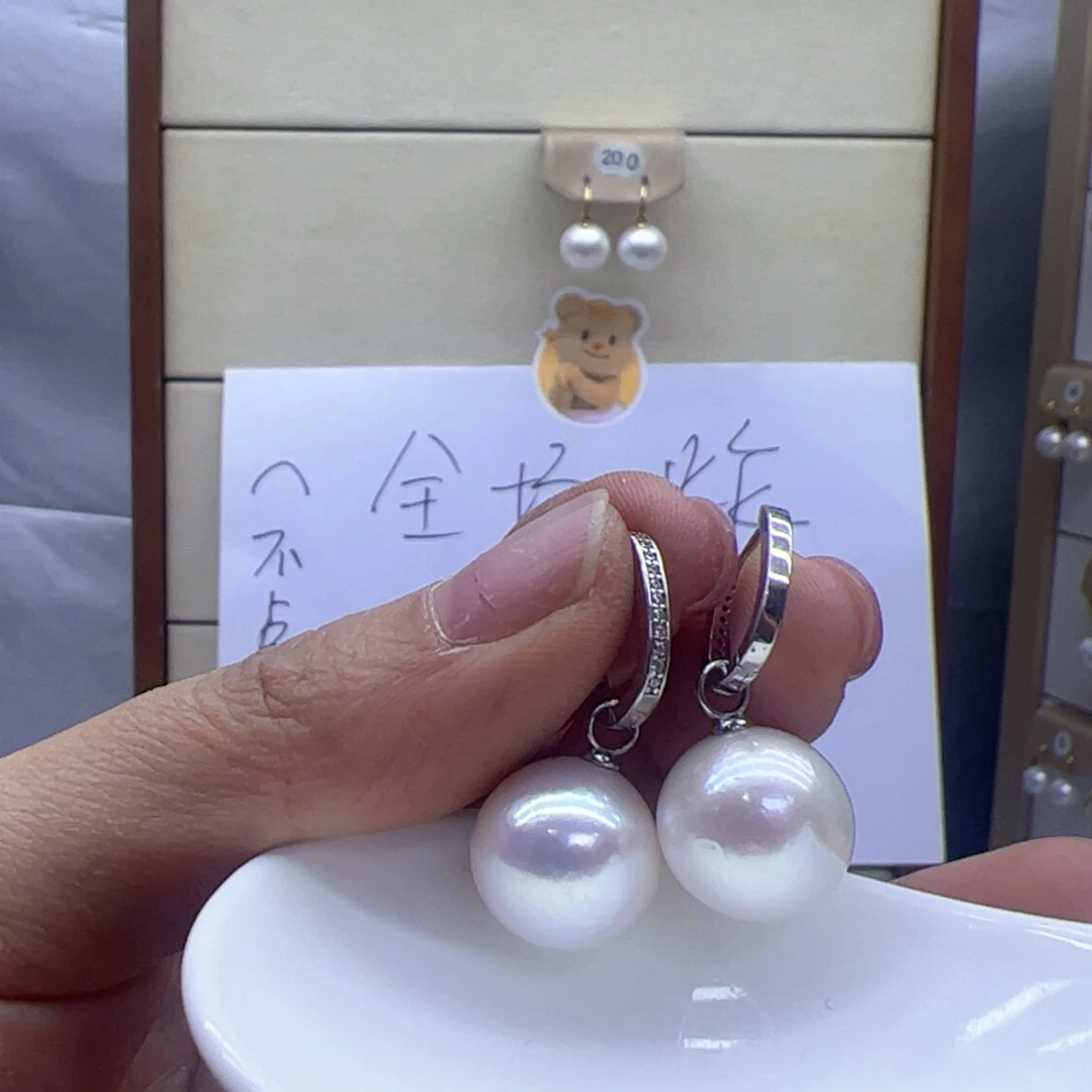 淡水珍珠耳饰银S925镶嵌