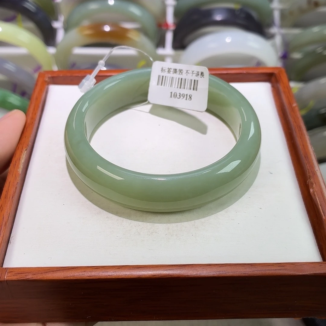 和田玉手镯未镶嵌新疆且末蓝