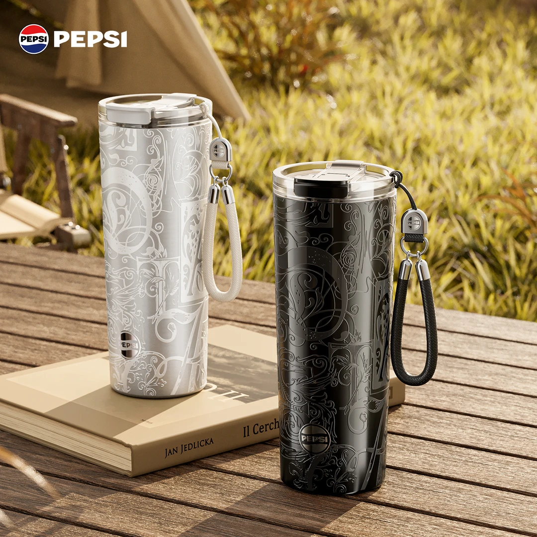 【官方旗舰】百事Pepsi咖啡杯650ml国潮浮雕户外车载保冷保温杯316L