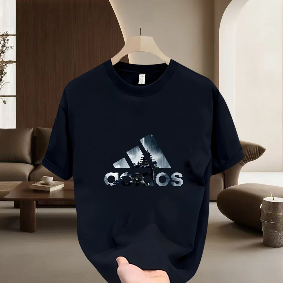 夏季重磅T恤2025男士衣服高级感时尚休闲百搭宽松圆领印花短袖潮