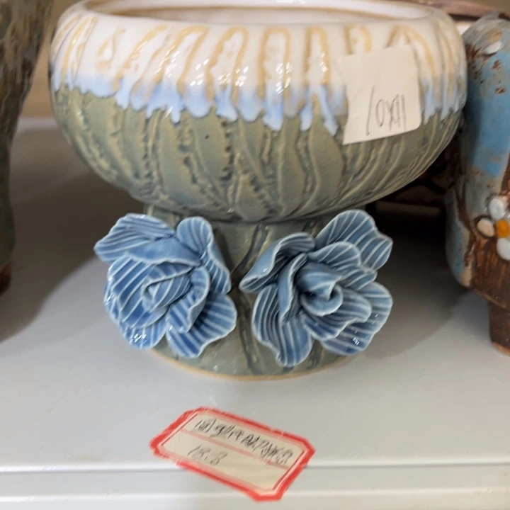 紫砂花盆粗陶材质多肉花盆