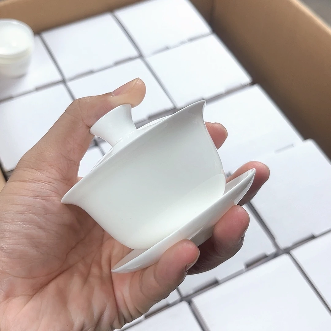 90骨瓷盖碗超薄胎单个