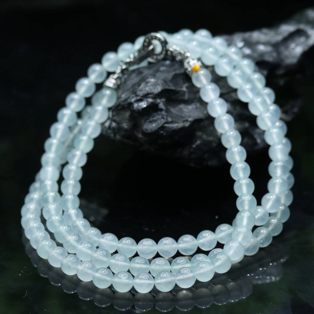 FC58天然缅甸翡翠A货珠链/000234/保利厦门拍卖