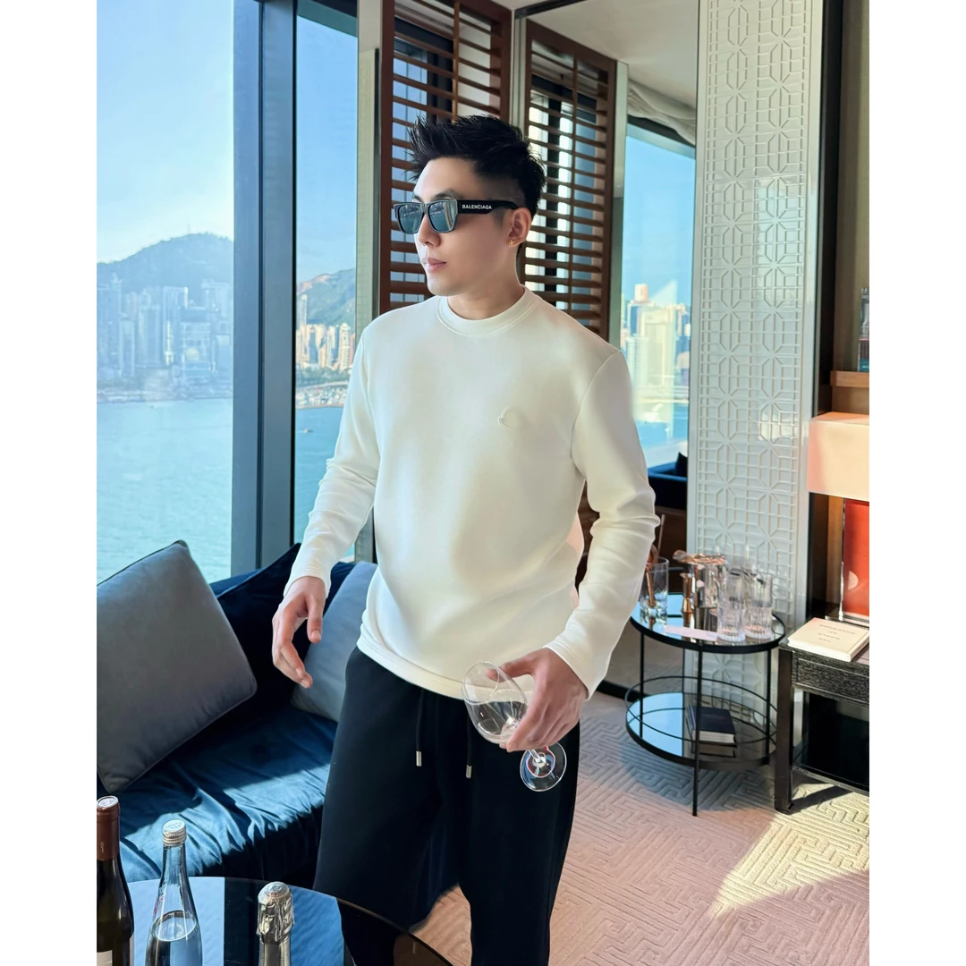 【加绒皮标】冬季弹力加绒磨毛打底长袖轻奢痞帅男装T恤反季节衣服