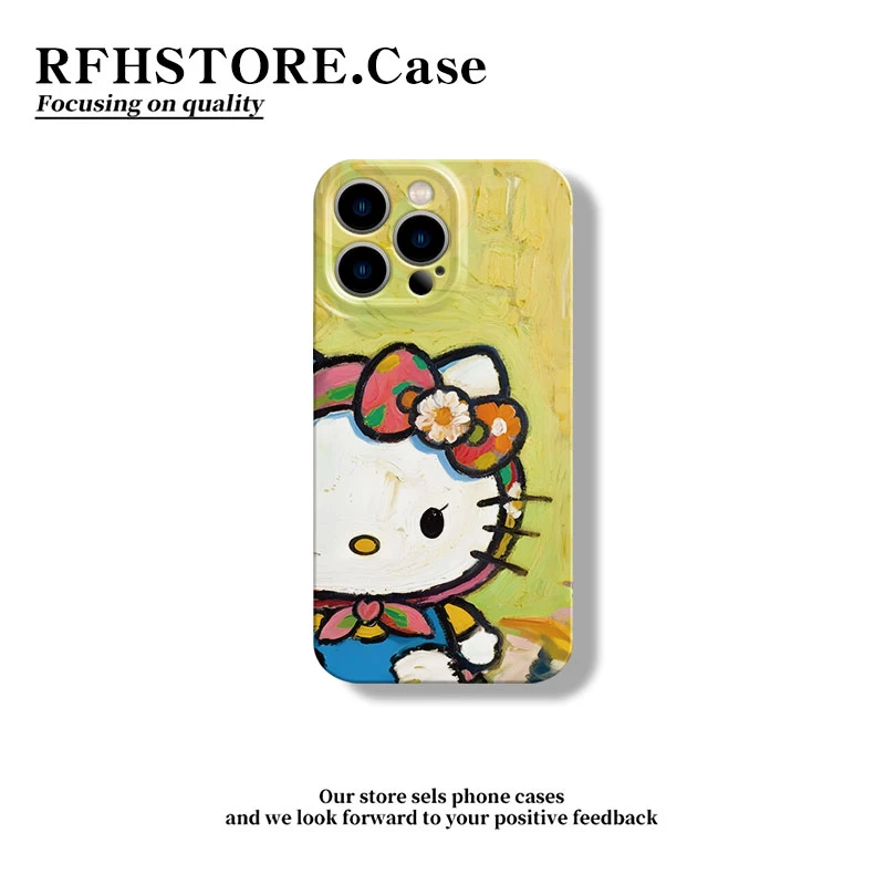 ZMGX花头巾凯蒂猫适用iPhone16promax菲林手机壳华为vivo小米oppo