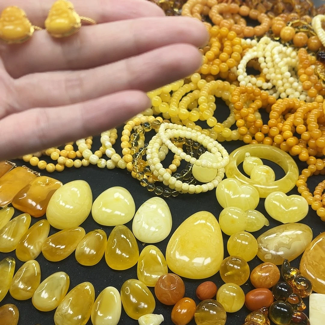 琥珀银S925镶嵌戒指蜜蜡戒指