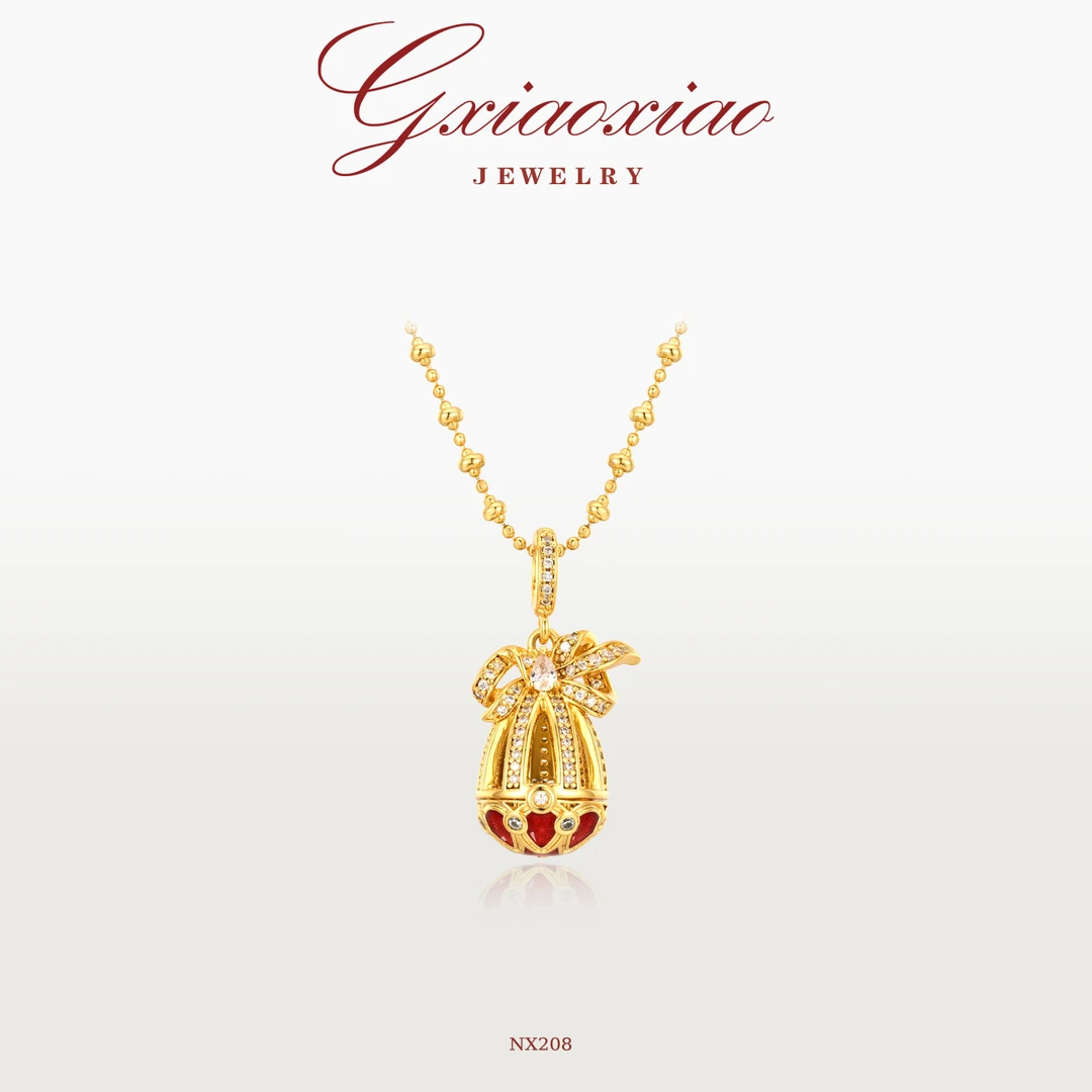 G XIAOXIAO 法式轻奢气质复古百搭圣诞小彩蛋项链 NX208