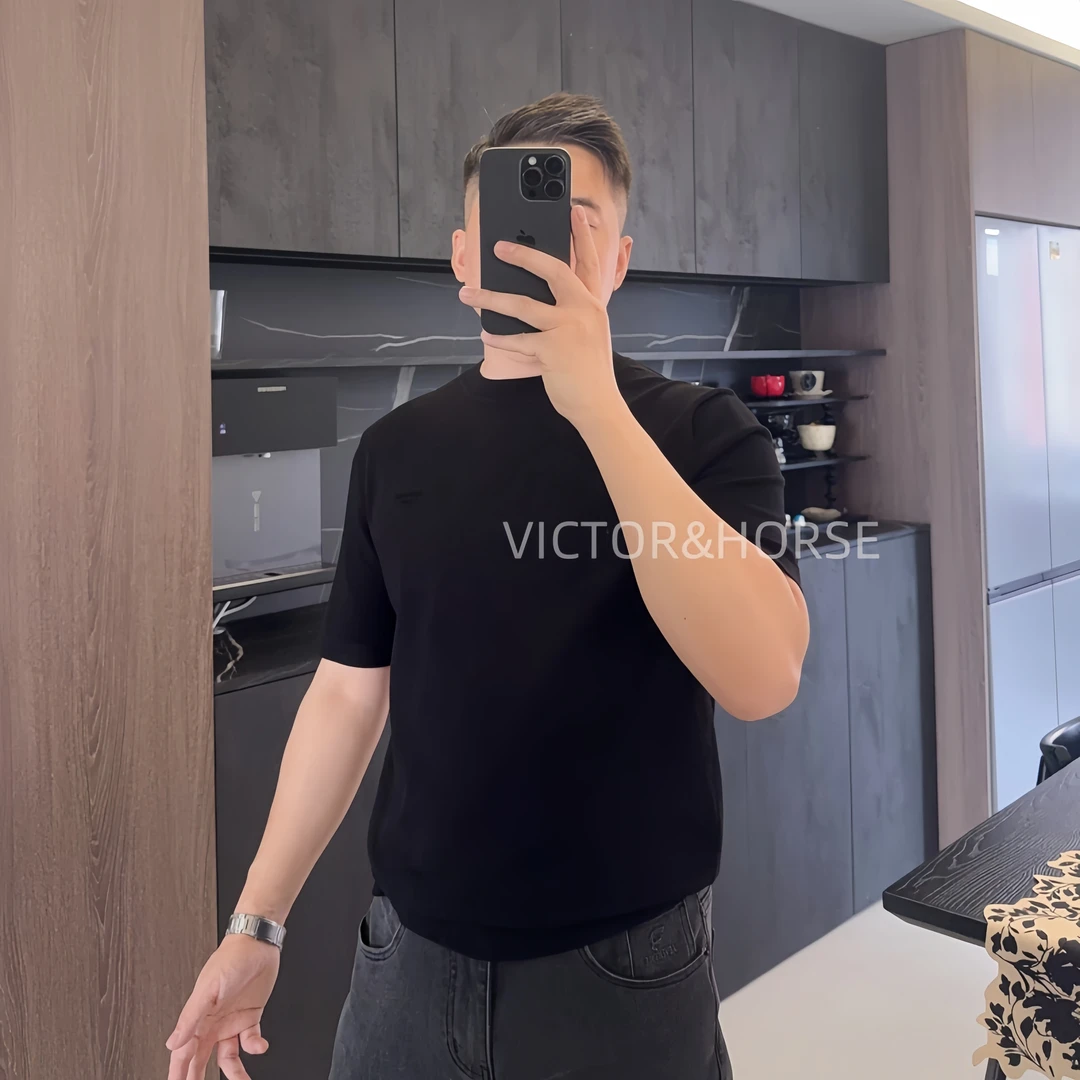 『绢丝绒』秋冬休闲t恤针织短袖圆领半袖软糯舒适透气简约修身#5616