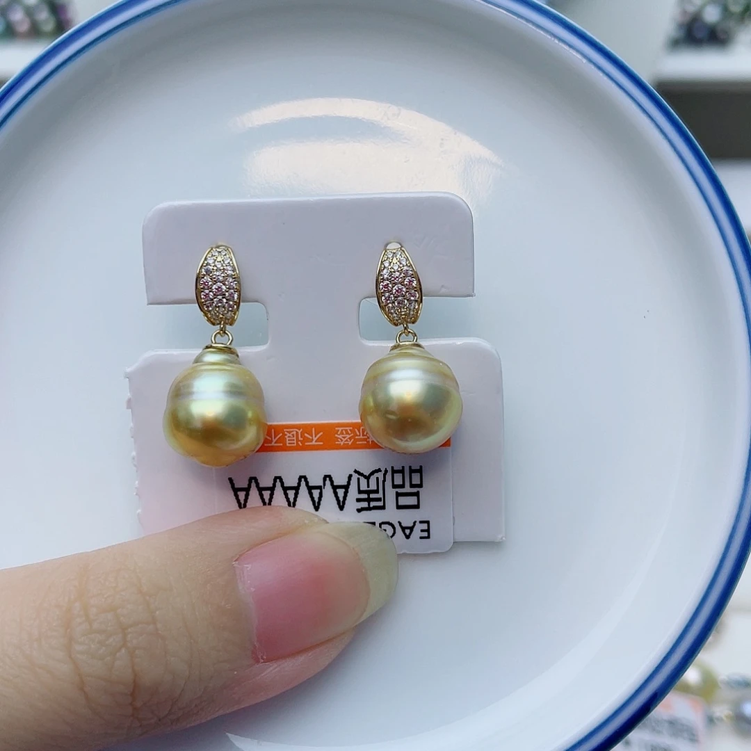 耳饰银S925镶嵌海水珍珠w80