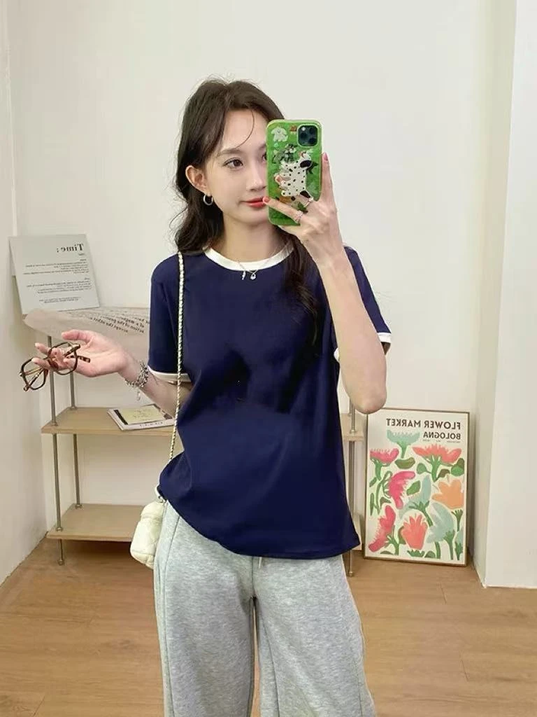 3981 GZA2韩版宽松减龄短袖T恤夏季新款卡通小狗印花圆领上衣服