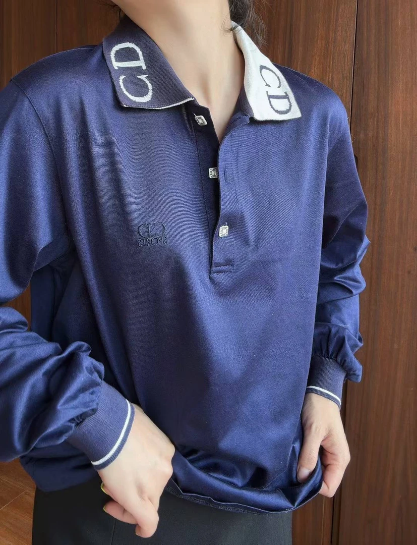 95新 DIOR/迪奥 送中检/迪奥蓝紫色刺绣上衣（保存品）