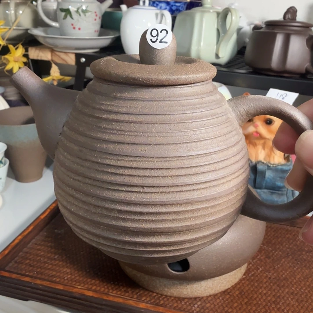 微瑕工厂老物件手工粗陶壶92号
