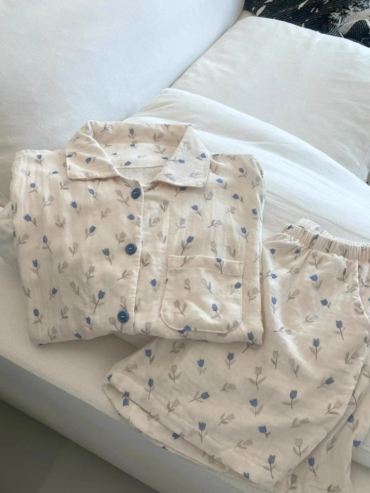 【DMXJ大梦想家】软糯糯舒适韩系短袖睡衣女夏季2025新款家居服套装