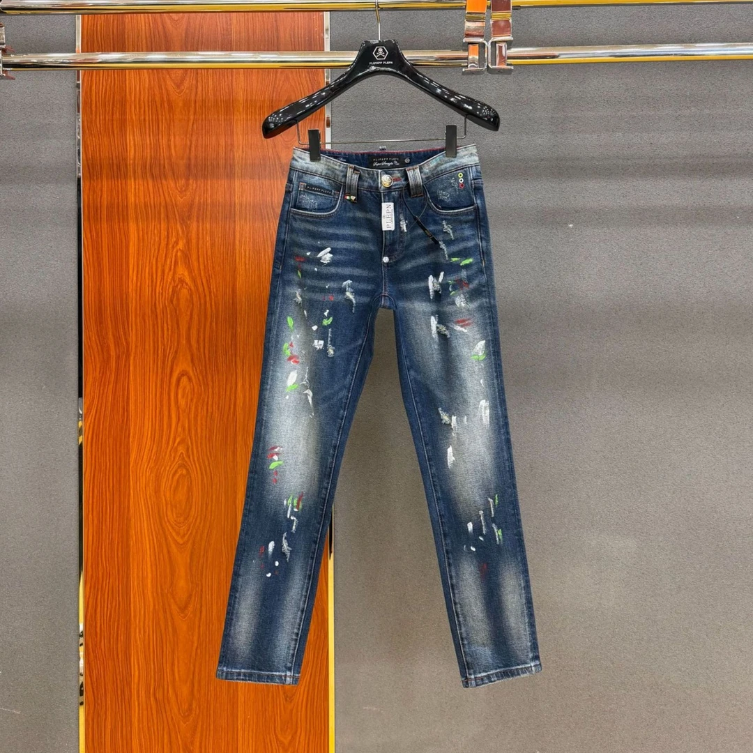 PLIPHPP PLEPN正品PP 港澳蓝2026新款高端男士修身弹力直筒牛仔裤