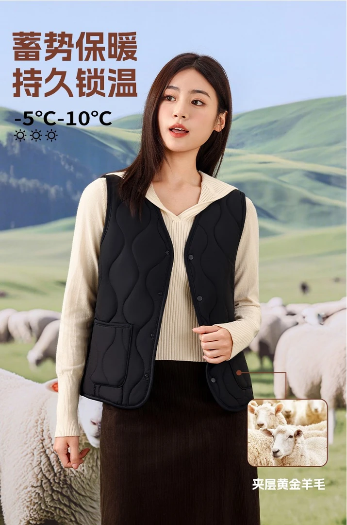 AE10--女款羊毛气绒马甲