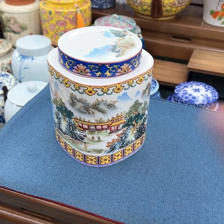 瓷片茶叶罐陶瓷罐密封罐