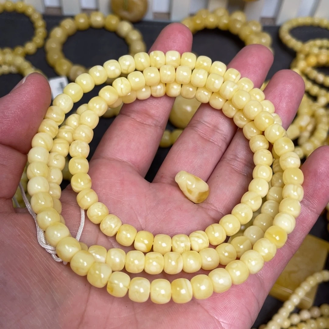 大***王蜜蜡未镶嵌裸石蜜蜡佛珠7.3mm
