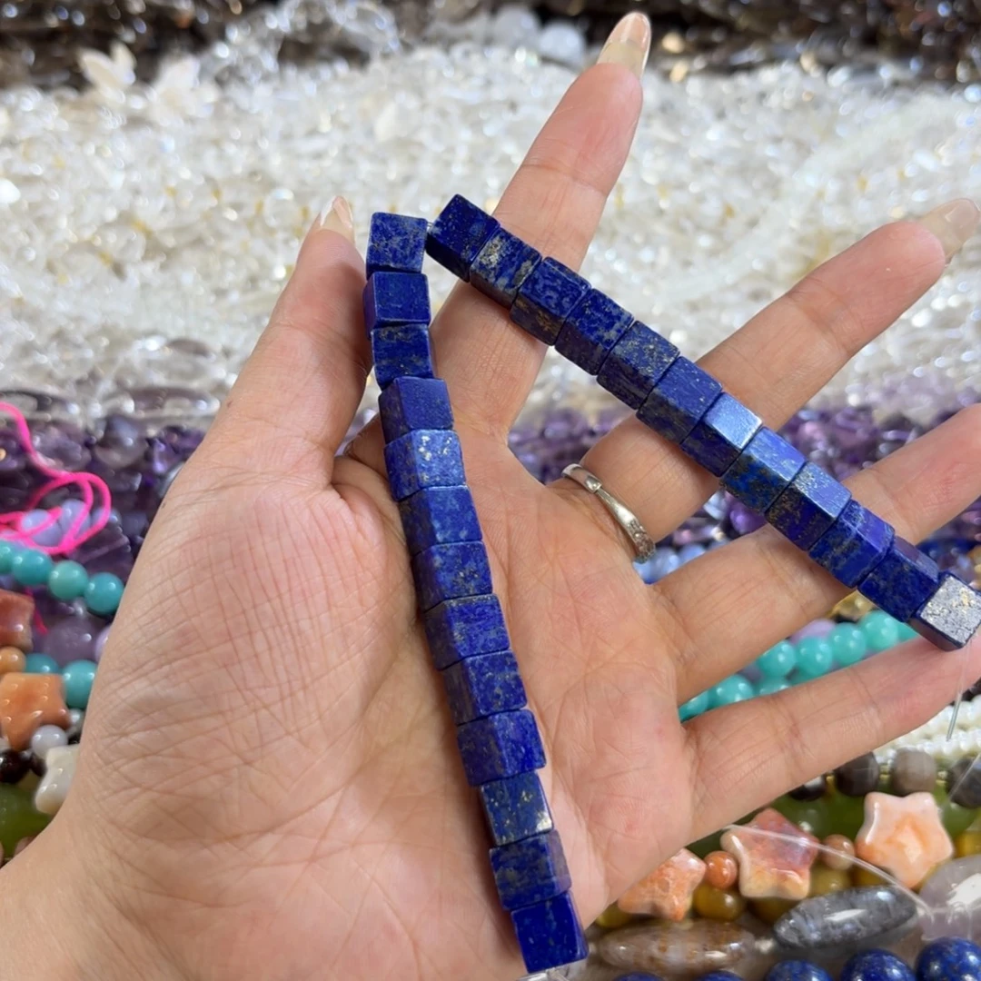 玛瑙/玉髓未镶嵌珠宝半成品天然青金卡8方糖