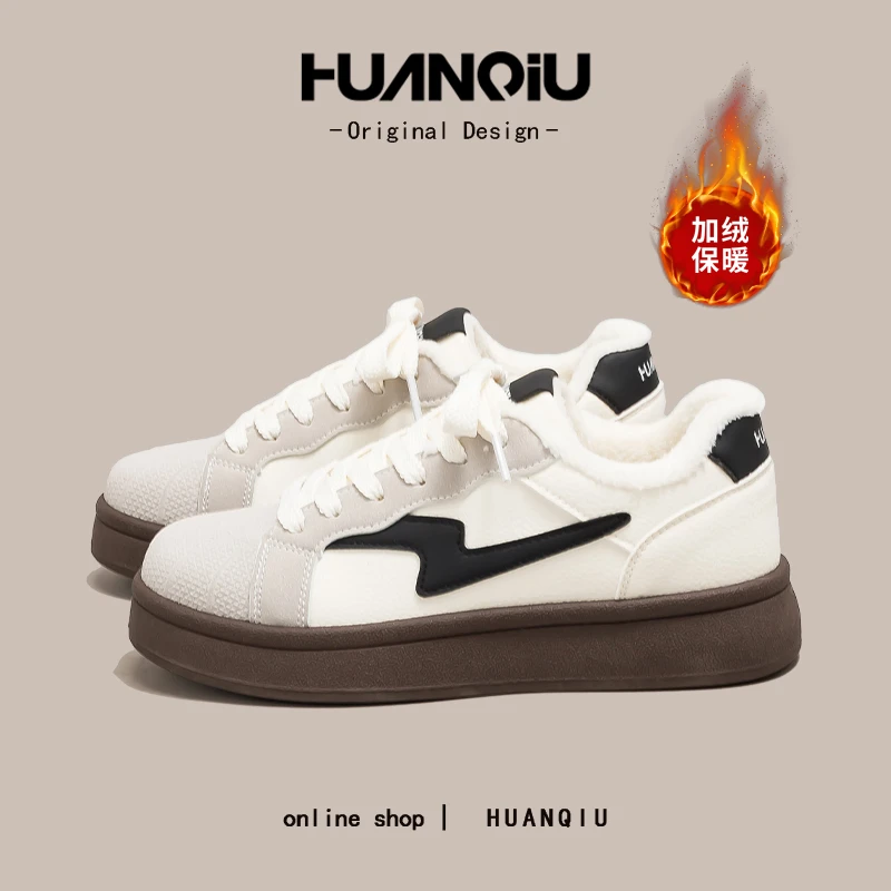 环球经典贝壳头加绒加厚小白鞋女2025爆款舒适保暖棉鞋M-HC-2580S