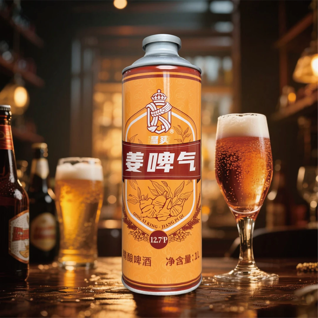 青西金啤暖姜风味精酿啤酒 姜脾气 1L*4罐高端礼盒包装