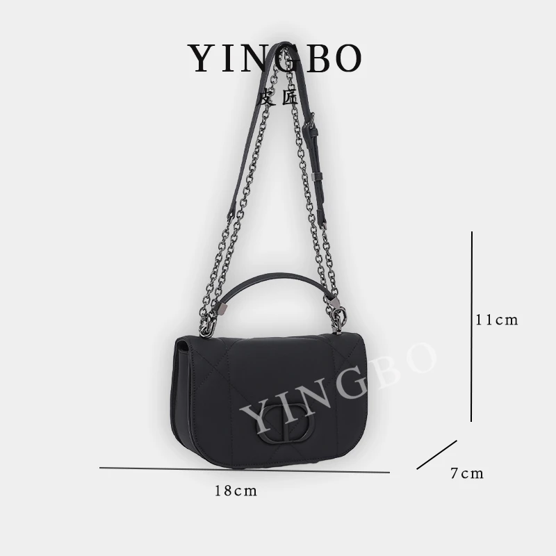 【英柏甄选】QYX-98018-黑色 然与纯小众设计感时尚单肩百搭女包