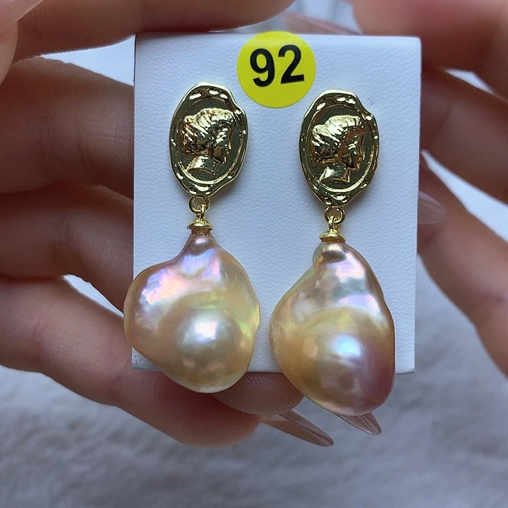 淡水珍珠耳饰银S925镶嵌