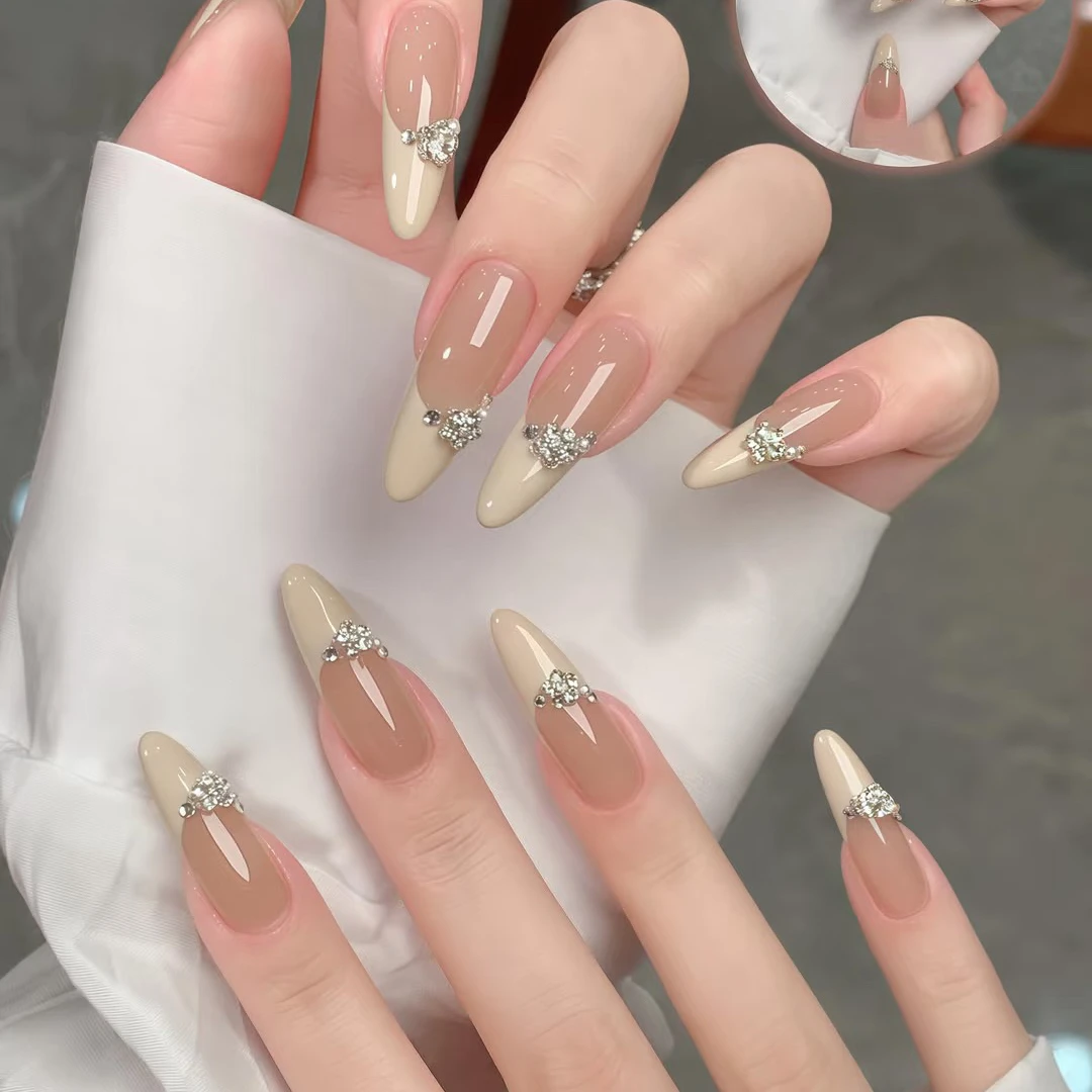 【小哪吒家】【3】手工穿戴甲ins风高透猫眼美甲片纯手工炫光玻璃珠